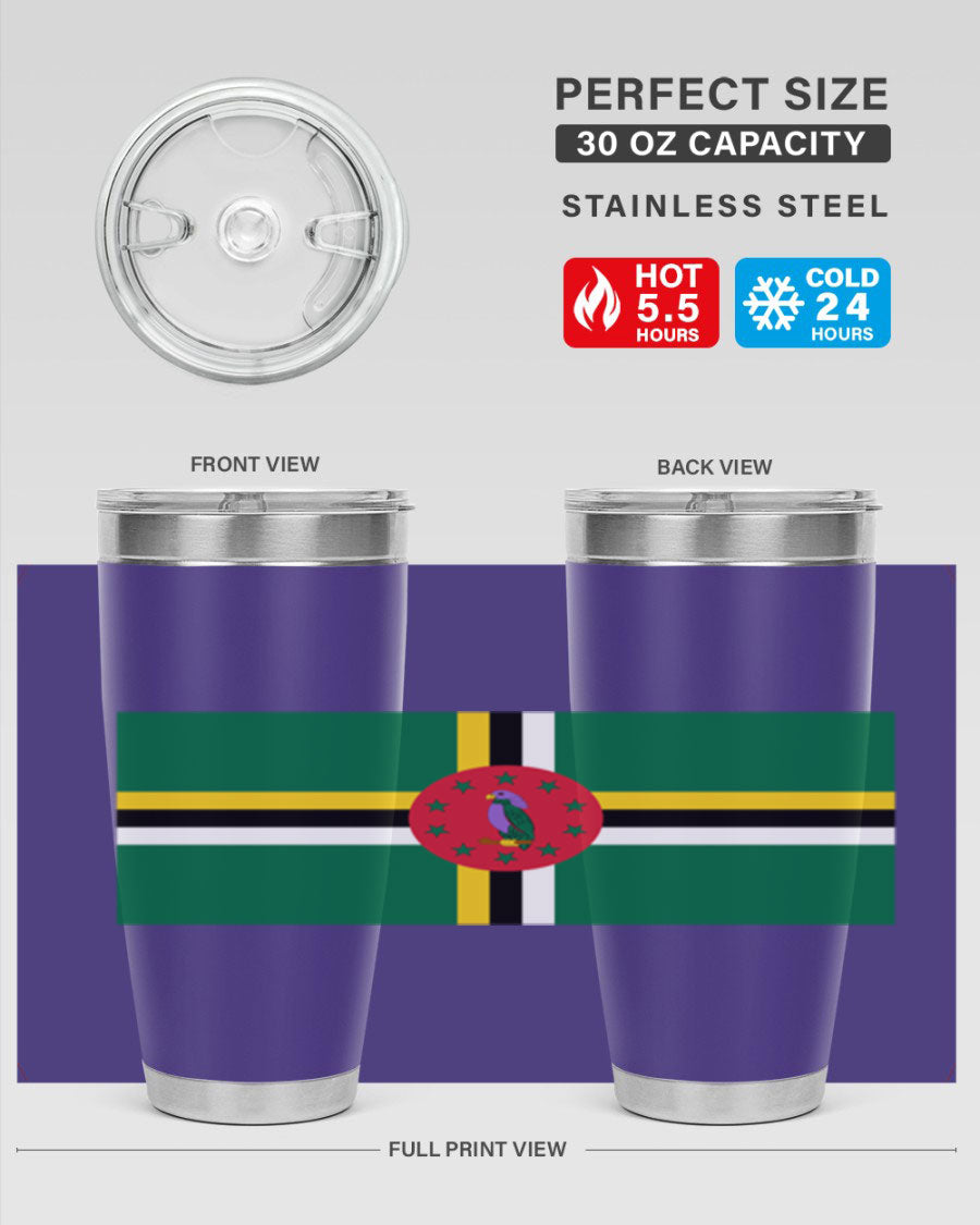 Dominica 149# Tumbler, a stylish 20oz double wall vacuum stainless steel tumbler with a vibrant design, perfect for hot and cold beverages.