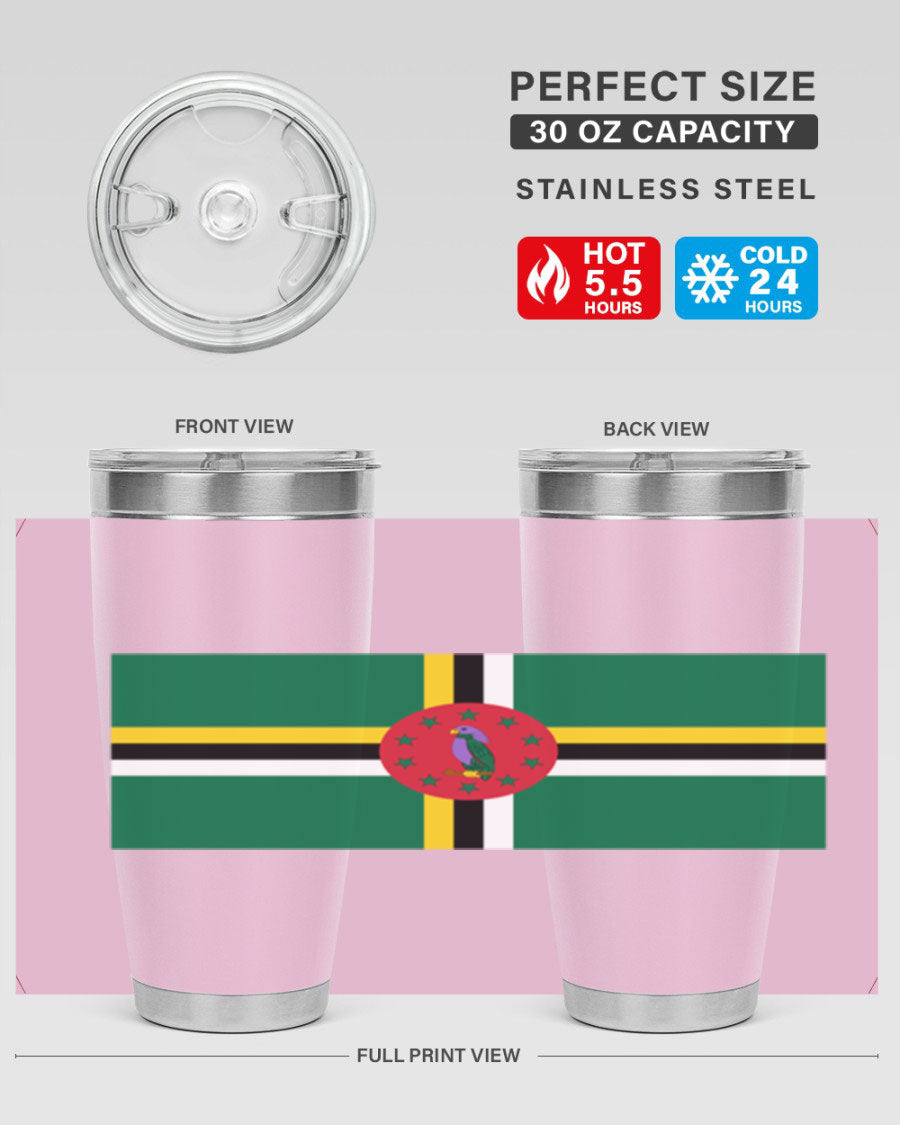 Dominica 149# Tumbler, a stylish 20oz double wall vacuum stainless steel tumbler with a vibrant design, perfect for hot and cold beverages.
