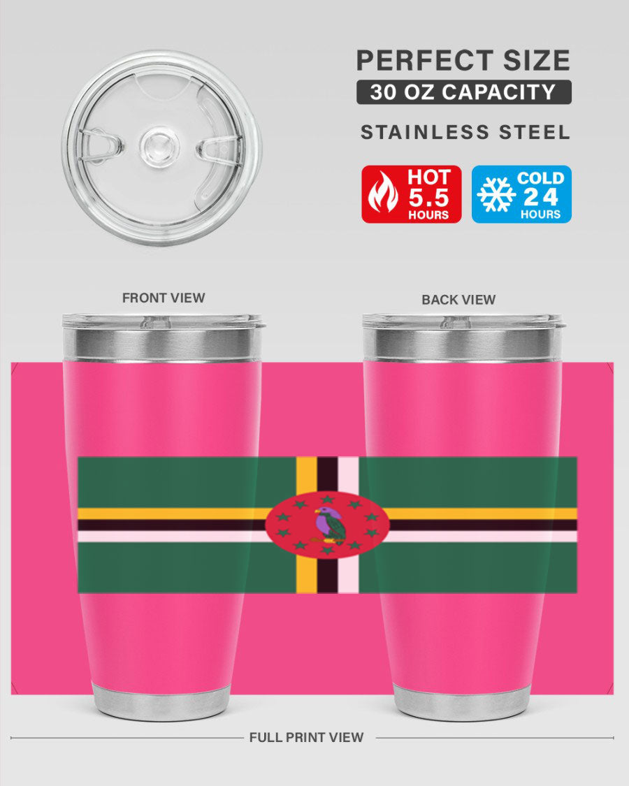 Dominica 149# Tumbler, a stylish 20oz double wall vacuum stainless steel tumbler with a vibrant design, perfect for hot and cold beverages.