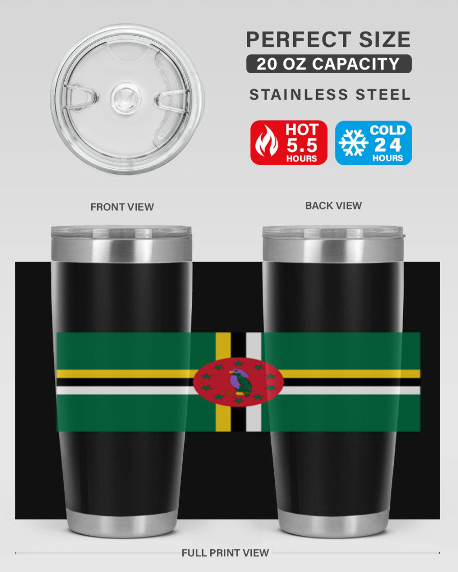 Dominica 149# Tumbler, a stylish 20oz double wall vacuum stainless steel tumbler with a vibrant design, perfect for hot and cold beverages.