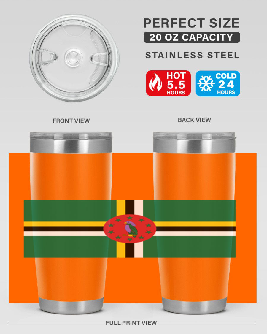 Dominica 149# Tumbler, a stylish 20oz double wall vacuum stainless steel tumbler with a vibrant design, perfect for hot and cold beverages.