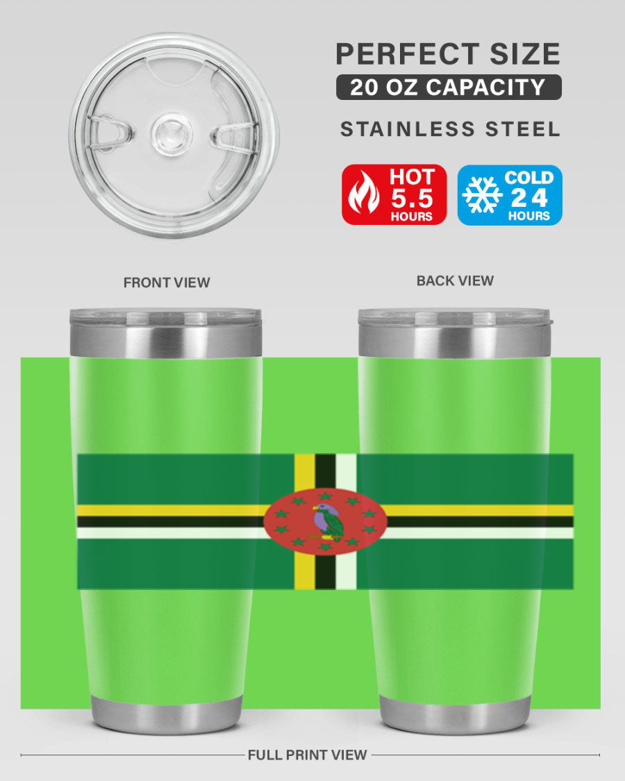 Dominica 149# Tumbler, a stylish 20oz double wall vacuum stainless steel tumbler with a vibrant design, perfect for hot and cold beverages.