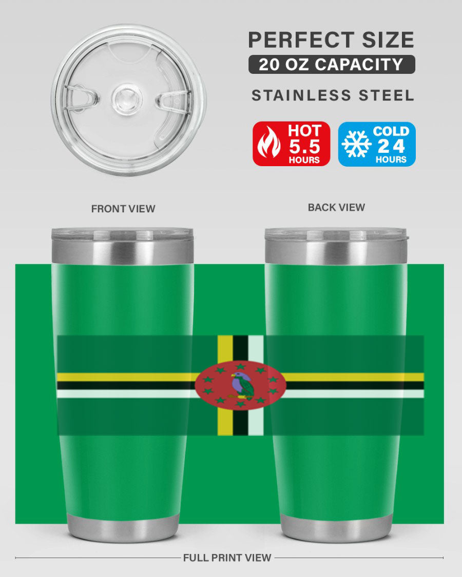 Dominica 149# Tumbler, a stylish 20oz double wall vacuum stainless steel tumbler with a vibrant design, perfect for hot and cold beverages.