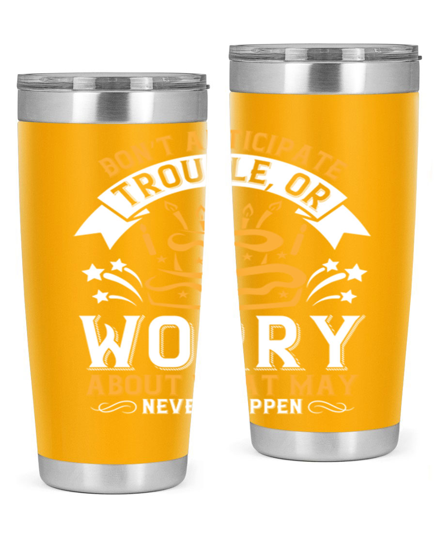 Stylish 20oz and 30oz stainless steel tumblers with motivational quote, featuring double wall vacuum insulation and drink-thru lid.