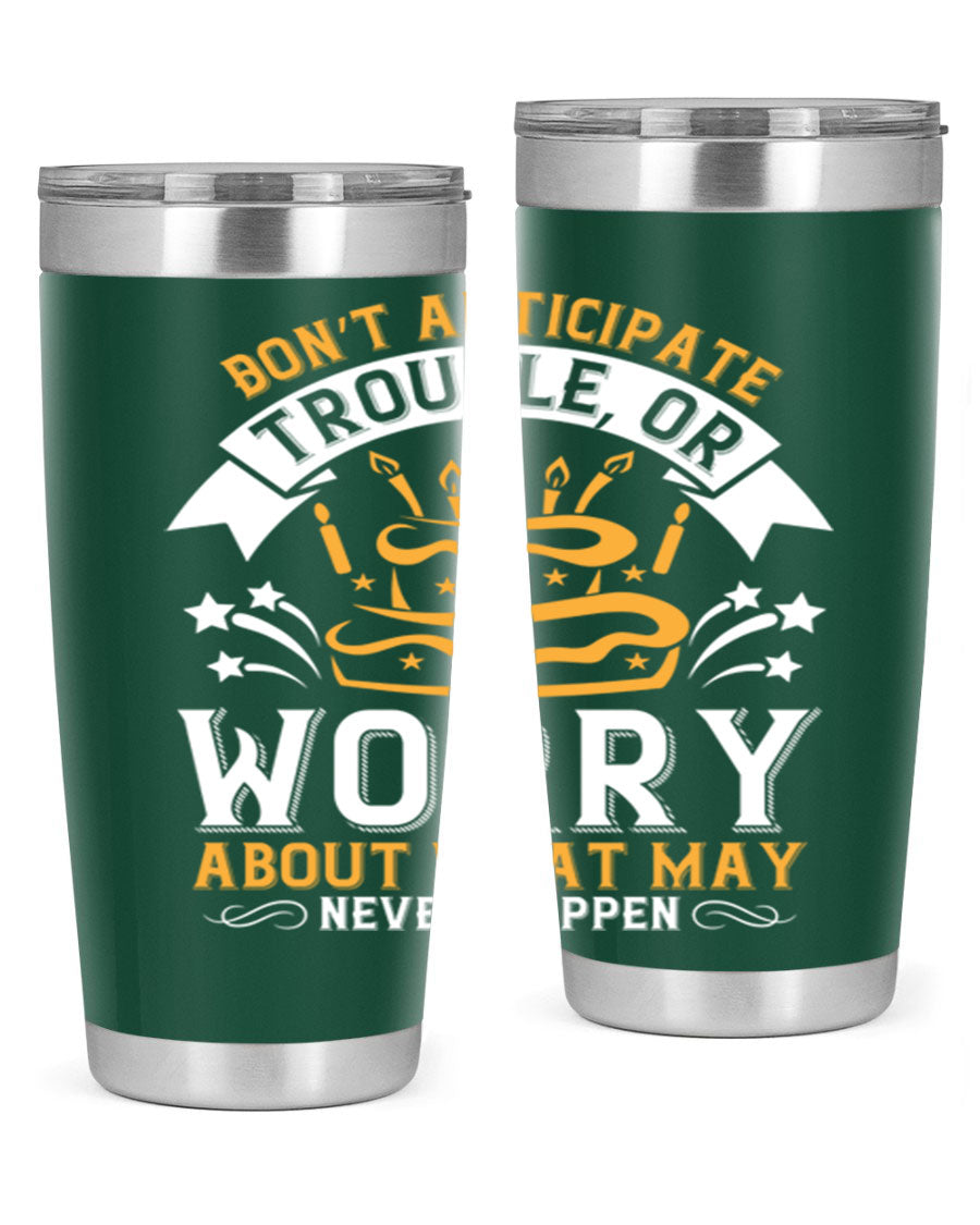 Stylish 20oz and 30oz stainless steel tumblers with motivational quote, featuring double wall vacuum insulation and drink-thru lid.
