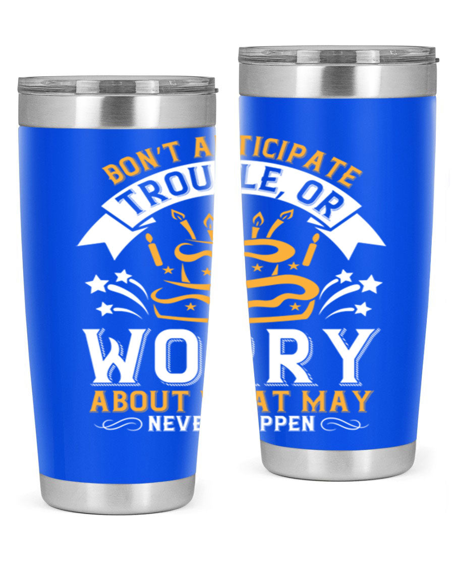 Stylish 20oz and 30oz stainless steel tumblers with motivational quote, featuring double wall vacuum insulation and drink-thru lid.