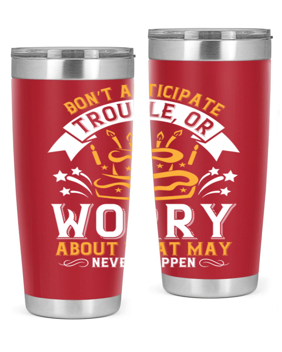 Stylish 20oz and 30oz stainless steel tumblers with motivational quote, featuring double wall vacuum insulation and drink-thru lid.