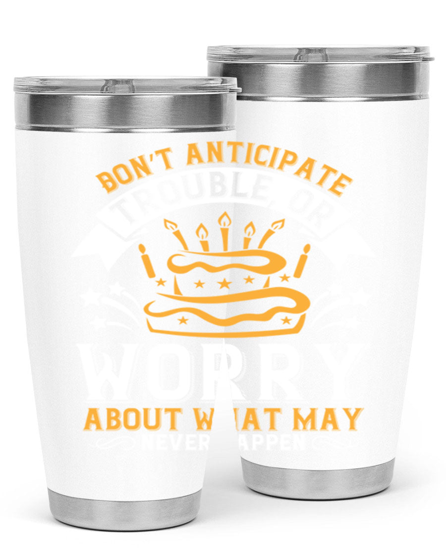 Stylish 20oz and 30oz stainless steel tumblers with motivational quote, featuring double wall vacuum insulation and drink-thru lid.