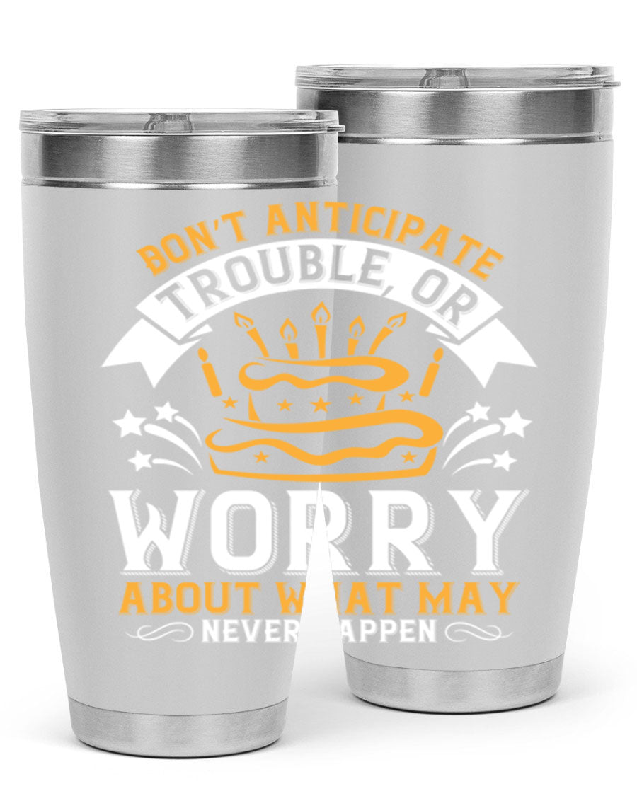Stylish 20oz and 30oz stainless steel tumblers with motivational quote, featuring double wall vacuum insulation and drink-thru lid.