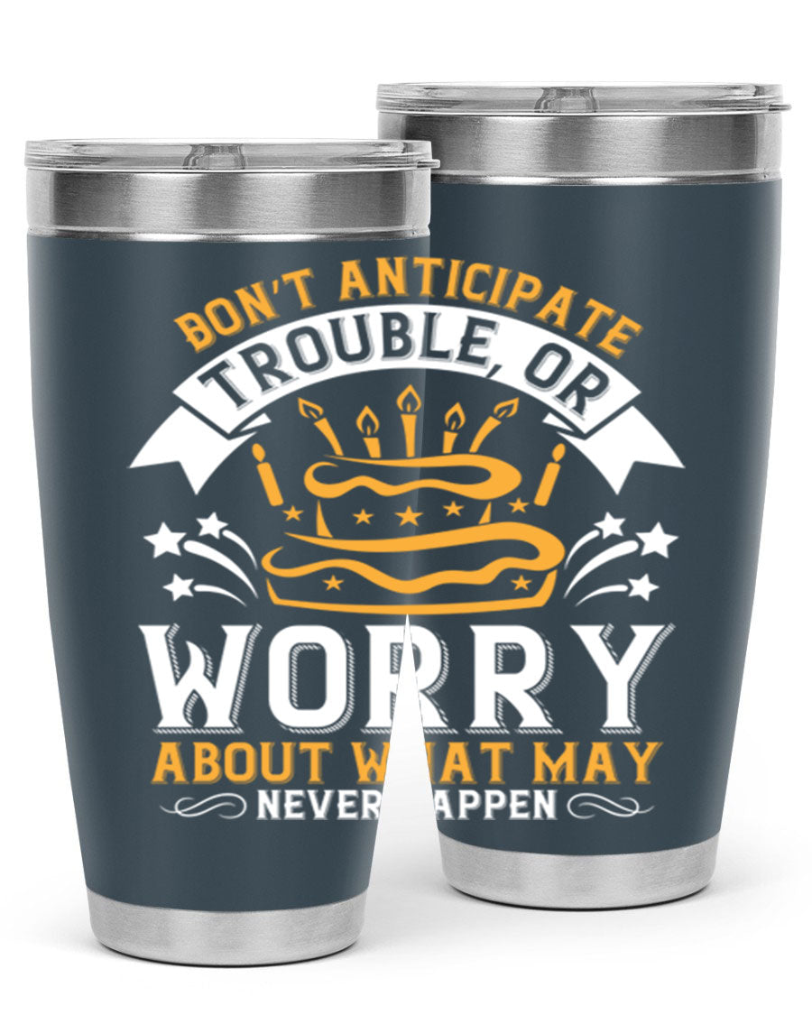 Stylish 20oz and 30oz stainless steel tumblers with motivational quote, featuring double wall vacuum insulation and drink-thru lid.