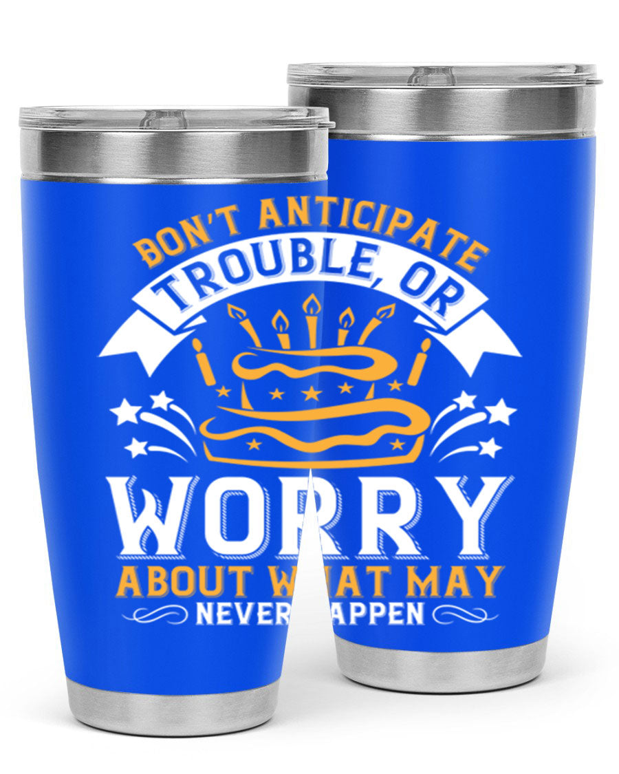Stylish 20oz and 30oz stainless steel tumblers with motivational quote, featuring double wall vacuum insulation and drink-thru lid.