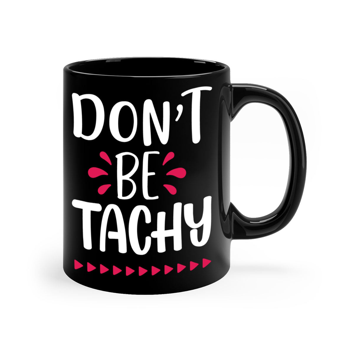 Don't Be Tachy Style 185# Christmas Mug with colorful handle and interior, showcasing a glossy finish.