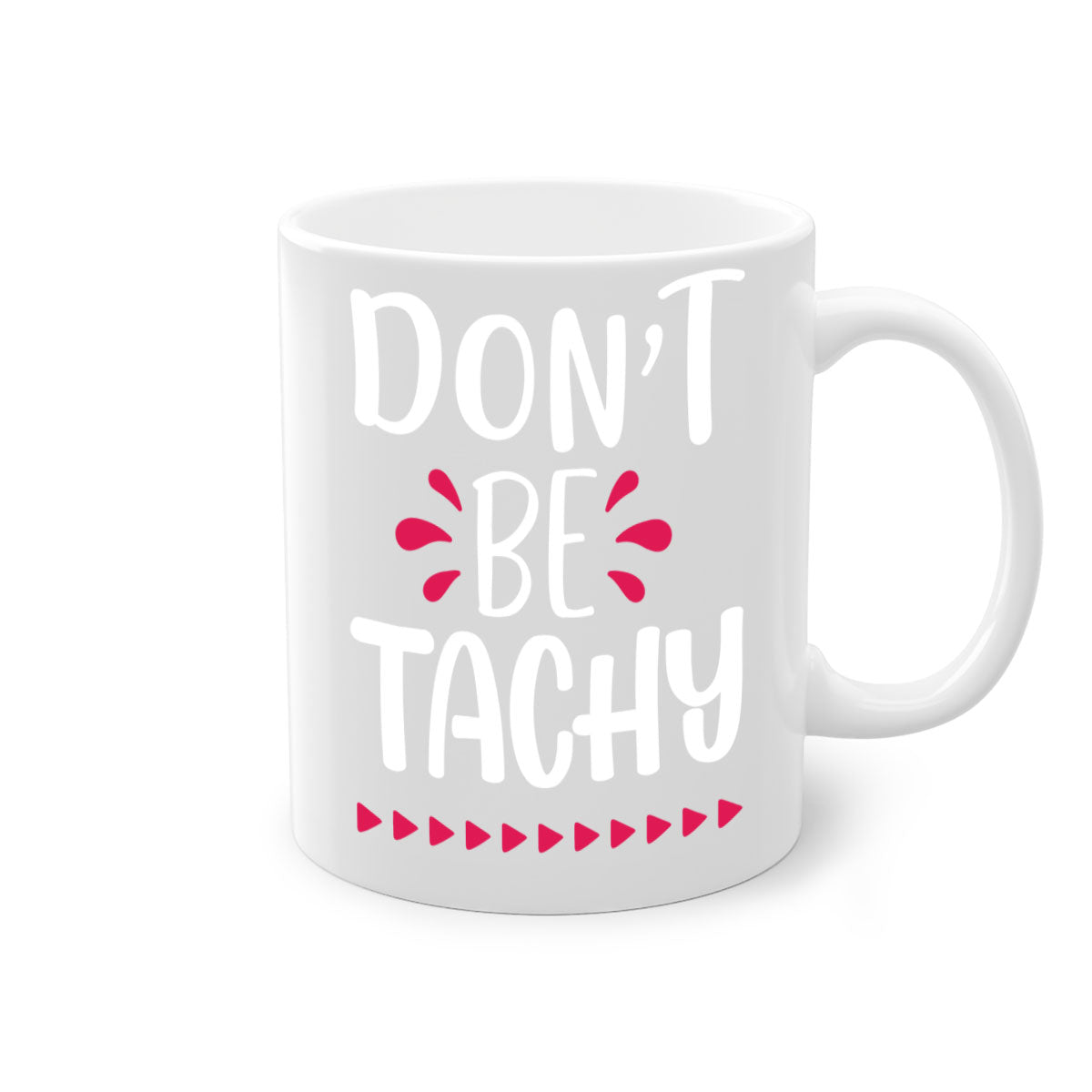 Don't Be Tachy Style 185# Christmas Mug with colorful handle and interior, showcasing a glossy finish.