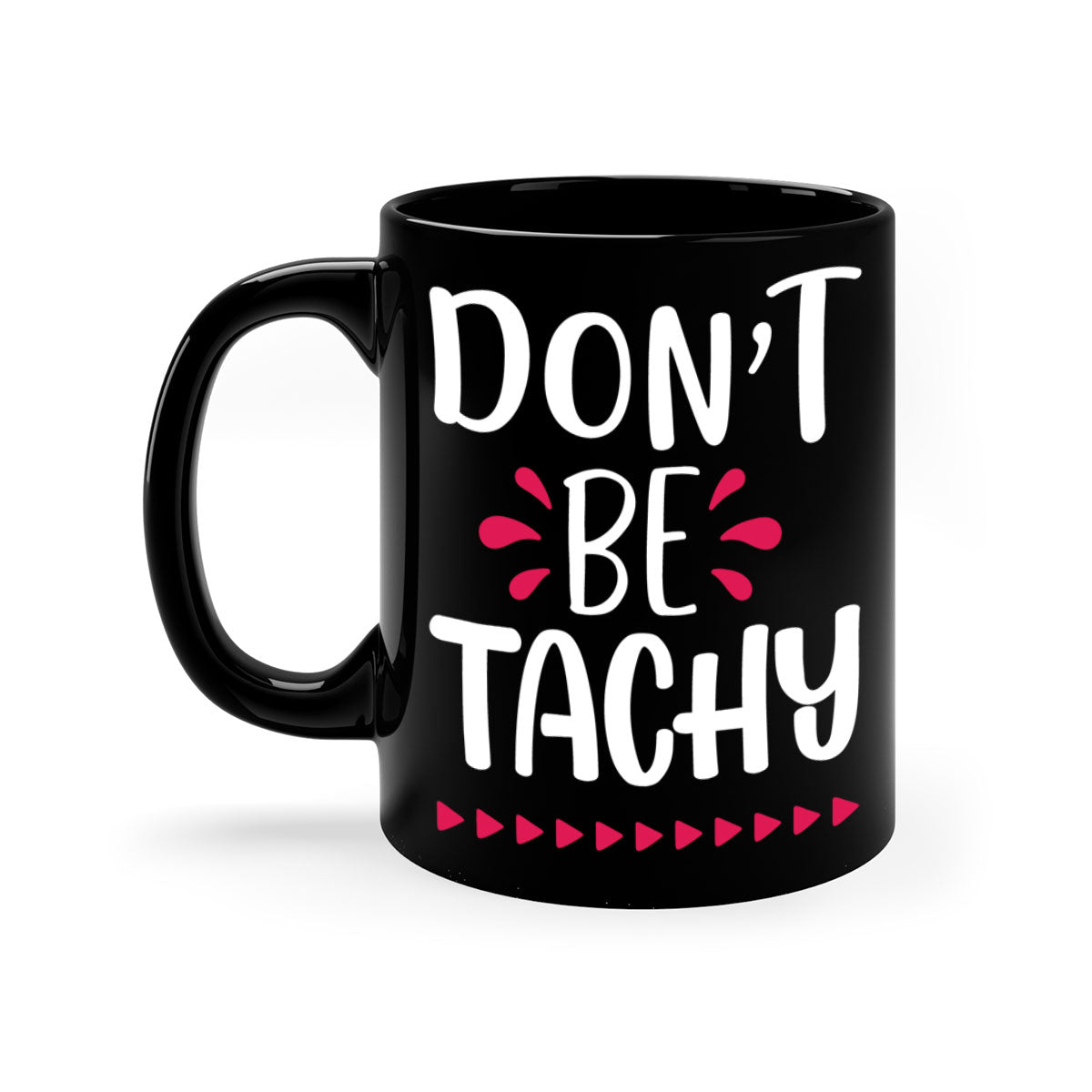 Don't Be Tachy Style 185# Christmas Mug with colorful handle and interior, showcasing a glossy finish.