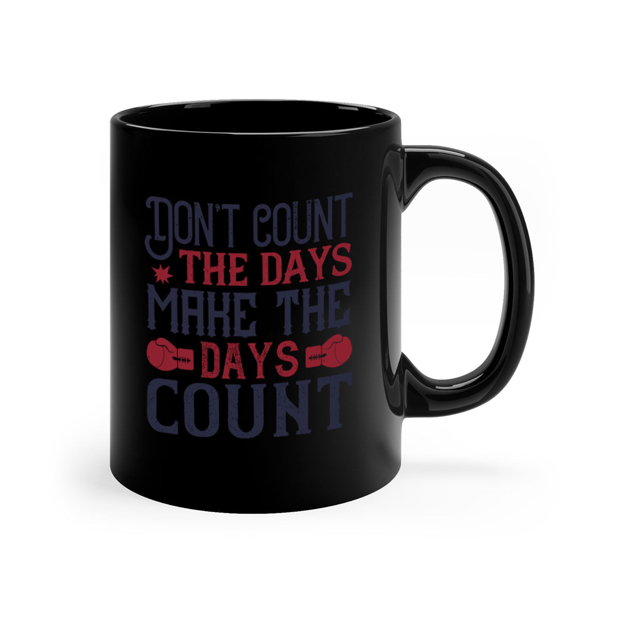 A stylish two-tone ceramic coffee mug with a motivational quote, available in five colors and two sizes.