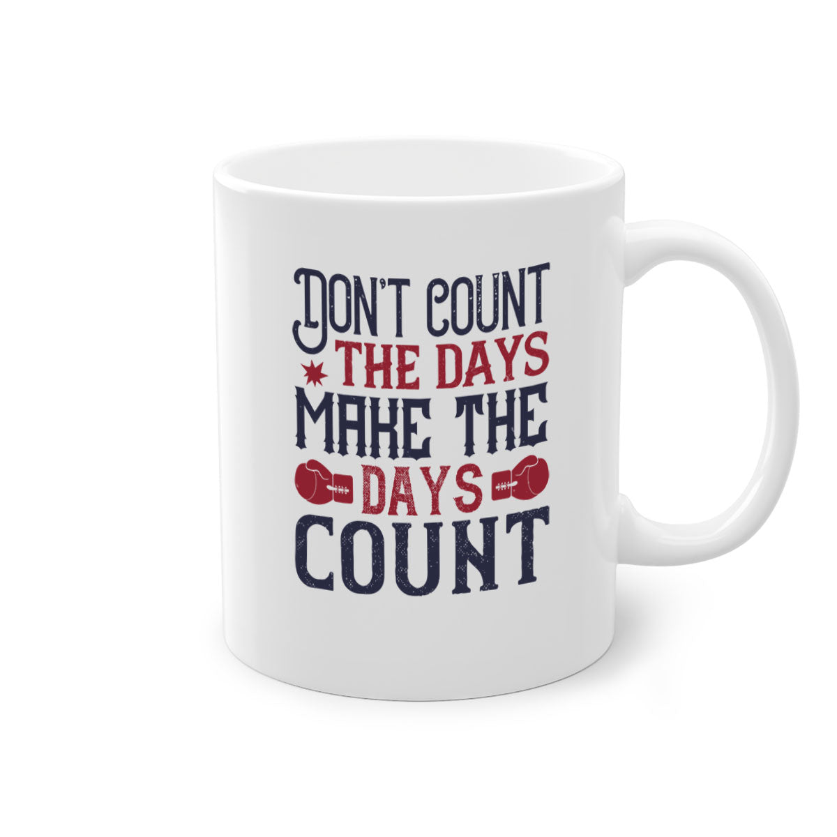 A stylish two-tone ceramic coffee mug with a motivational quote, available in five colors and two sizes.