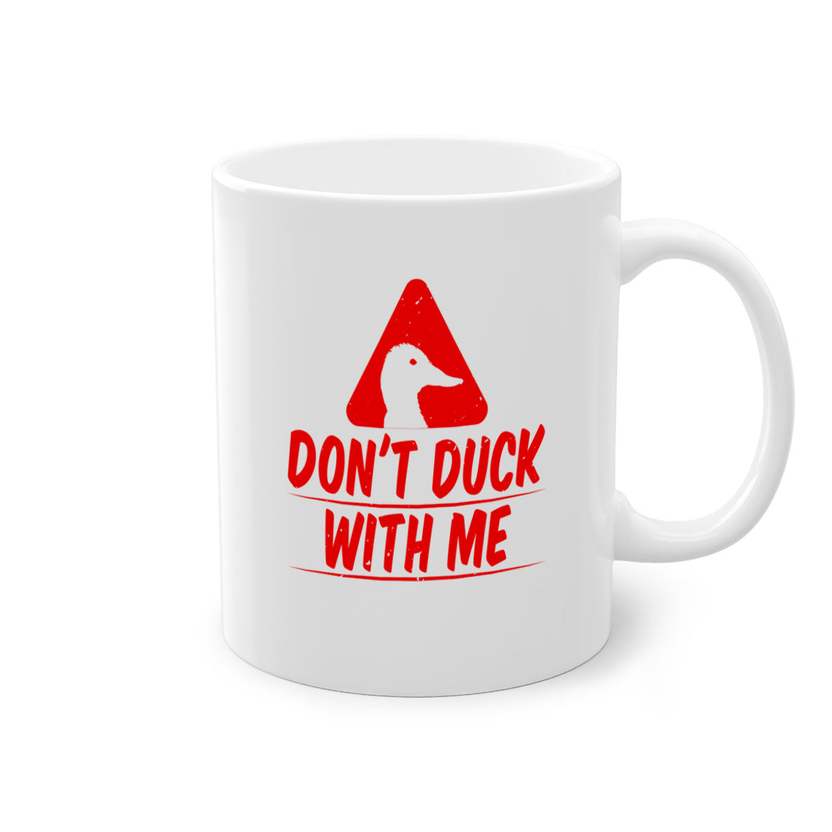 Dont duck with me Style 3# Mug featuring a glossy finish, colored handle, and interior, available in multiple colors.
