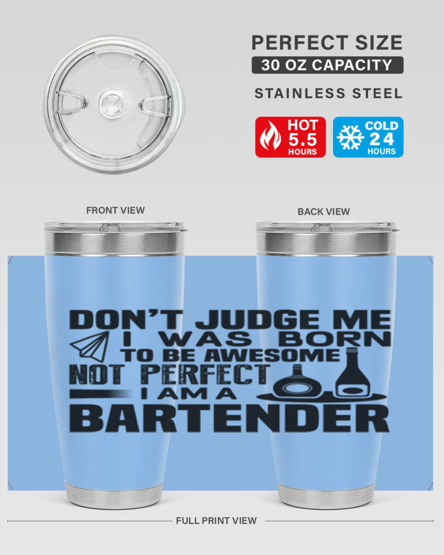 DON’T JUDGE ME Style 4# tumbler, double wall vacuum stainless steel with copper lining, featuring a press-in drink-thru lid.
