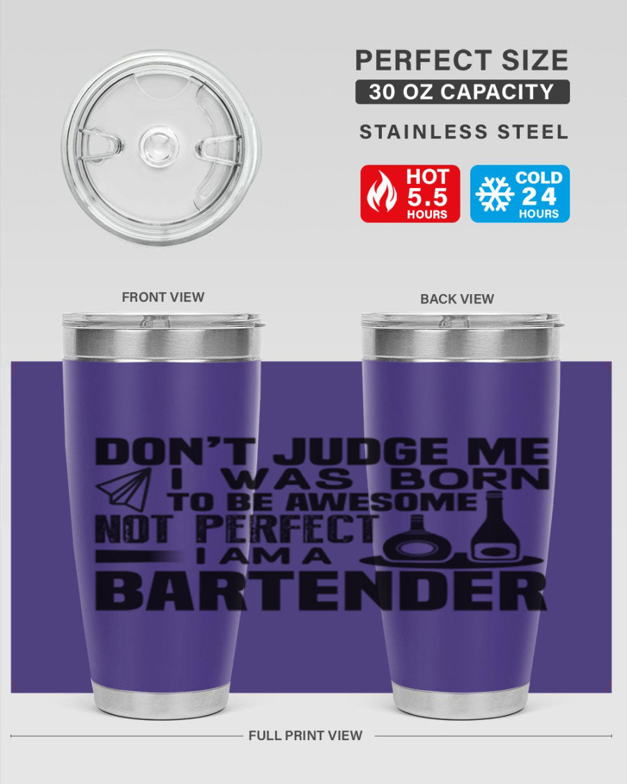 DON’T JUDGE ME Style 4# tumbler, double wall vacuum stainless steel with copper lining, featuring a press-in drink-thru lid.