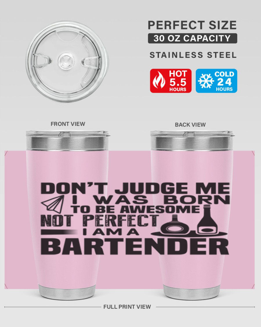 DON’T JUDGE ME Style 4# tumbler, double wall vacuum stainless steel with copper lining, featuring a press-in drink-thru lid.