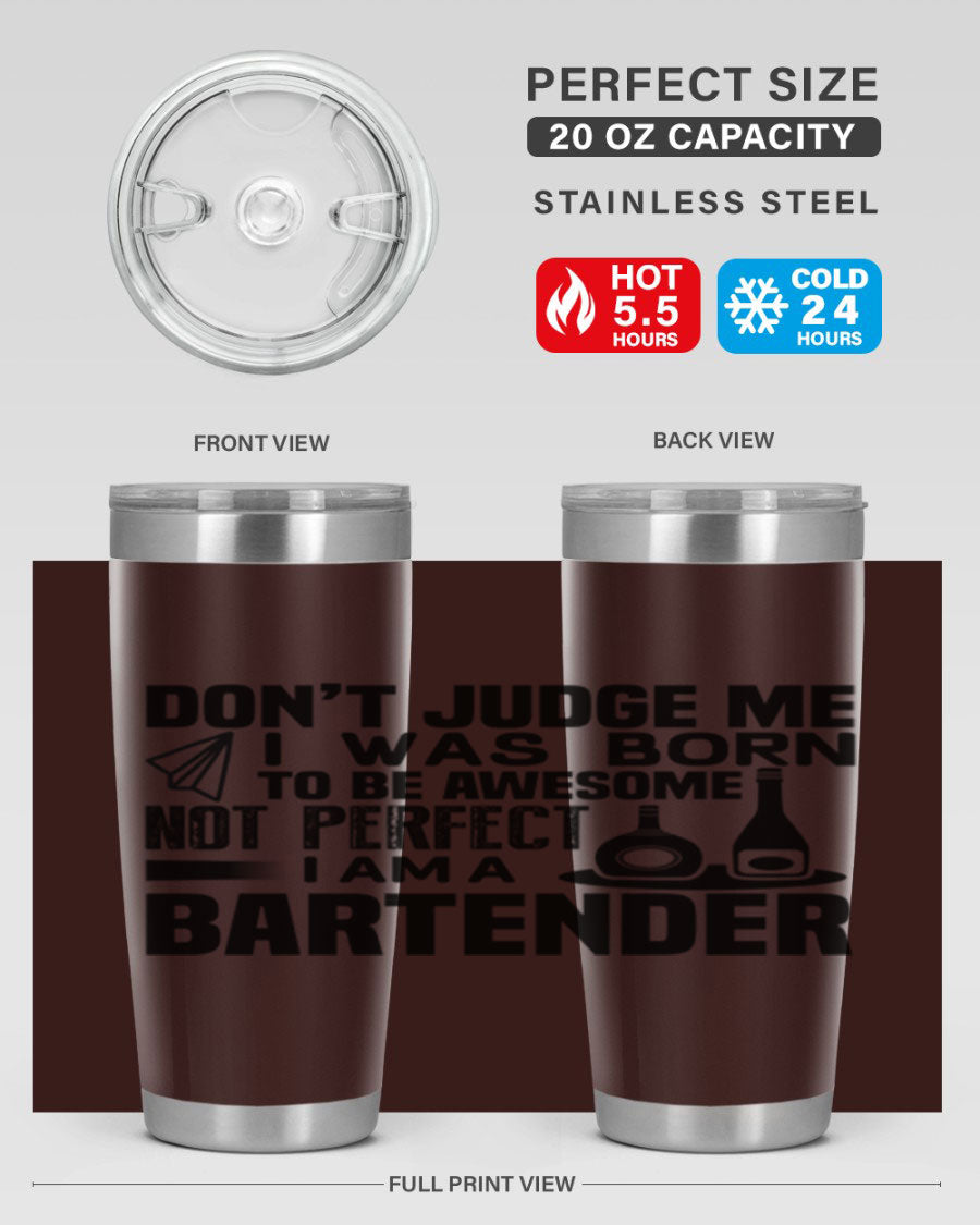 DON’T JUDGE ME Style 4# tumbler, double wall vacuum stainless steel with copper lining, featuring a press-in drink-thru lid.