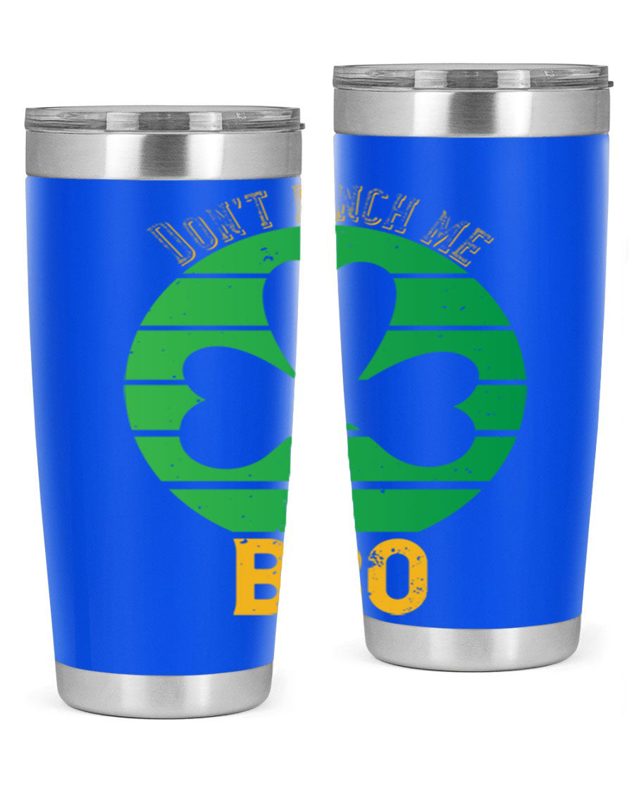 Dont Pinch Me Bro Style 139# St. Patrick's Day tumbler, featuring a double wall vacuum stainless steel design with a vibrant print.