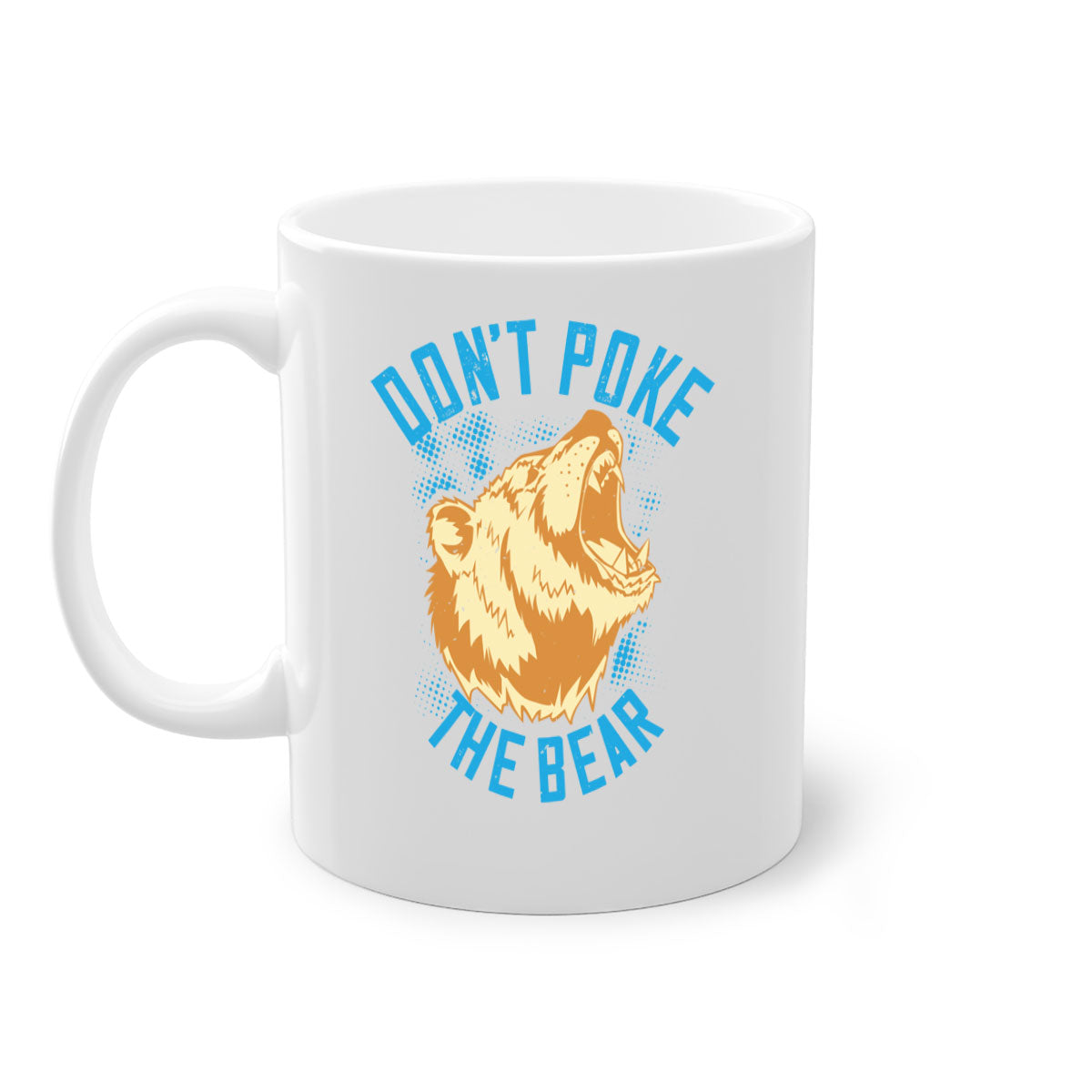 Don’t poke the bear 8# Mug featuring a glossy finish, colored handle, and interior, available in multiple colors.