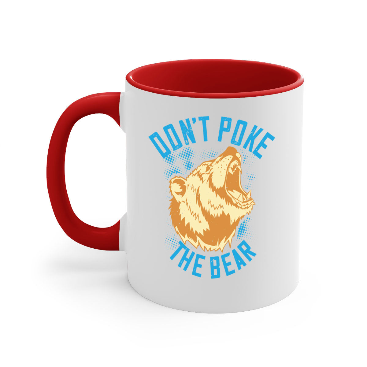 Don’t poke the bear 8# Mug featuring a glossy finish, colored handle, and interior, available in multiple colors.