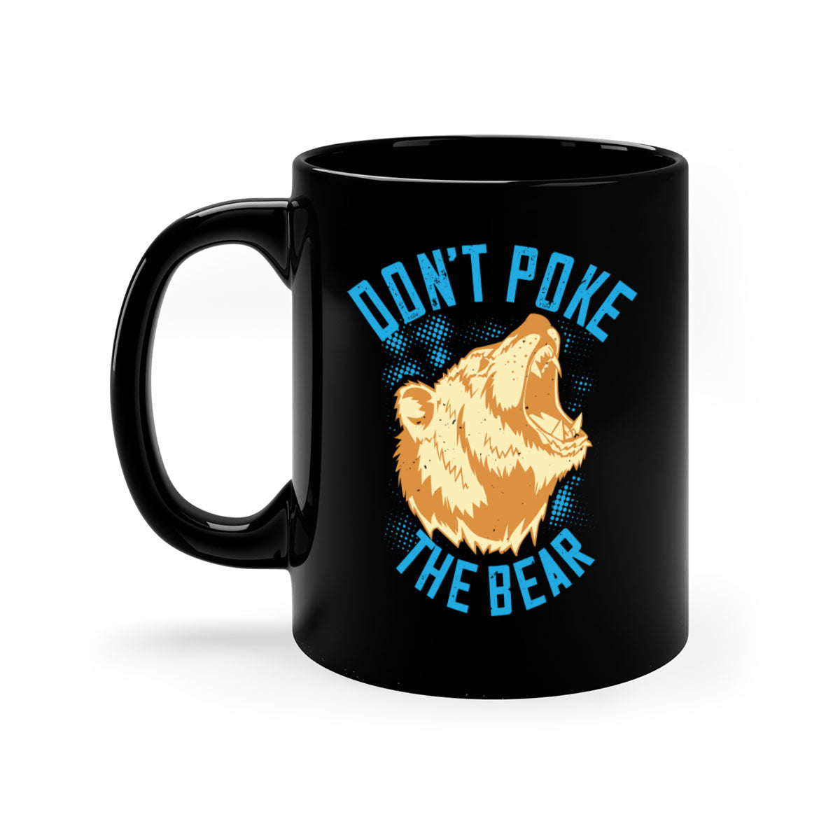 Don’t poke the bear 8# Mug featuring a glossy finish, colored handle, and interior, available in multiple colors.