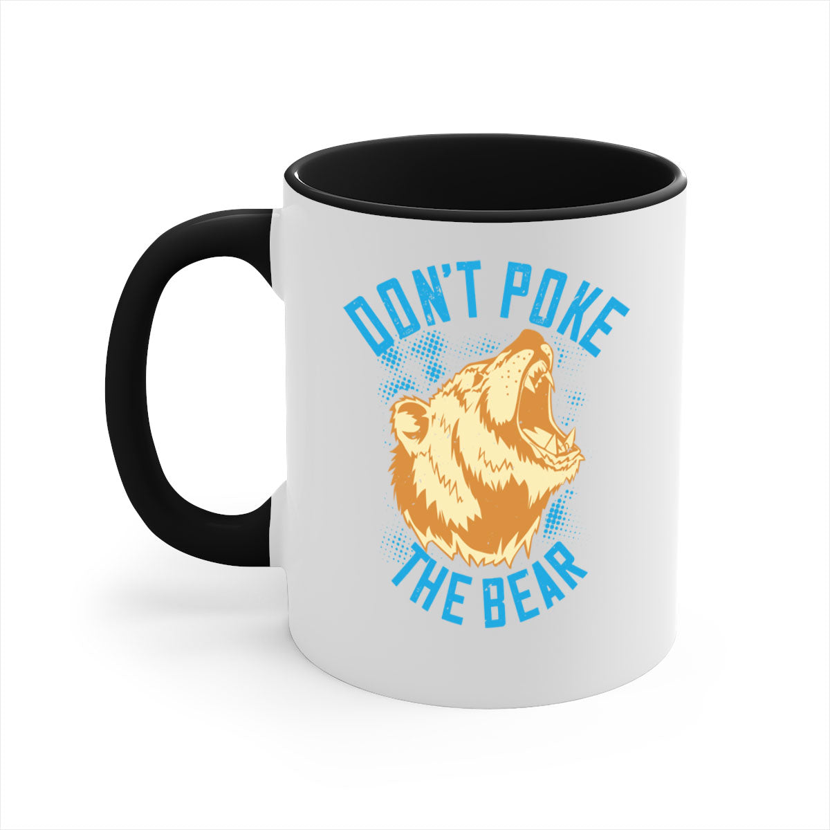 Don’t poke the bear 8# Mug featuring a glossy finish, colored handle, and interior, available in multiple colors.