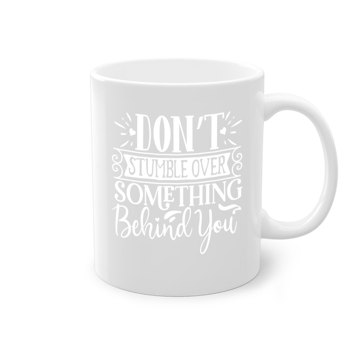 A stylish two-tone ceramic mug with a motivational quote, featuring a colored handle and glossy finish, available in multiple colors.