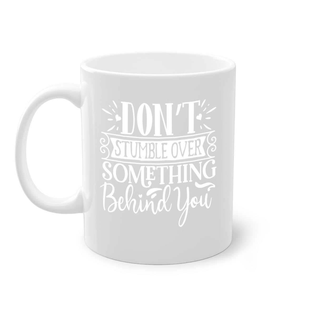 A stylish two-tone ceramic mug with a motivational quote, featuring a colored handle and glossy finish, available in multiple colors.