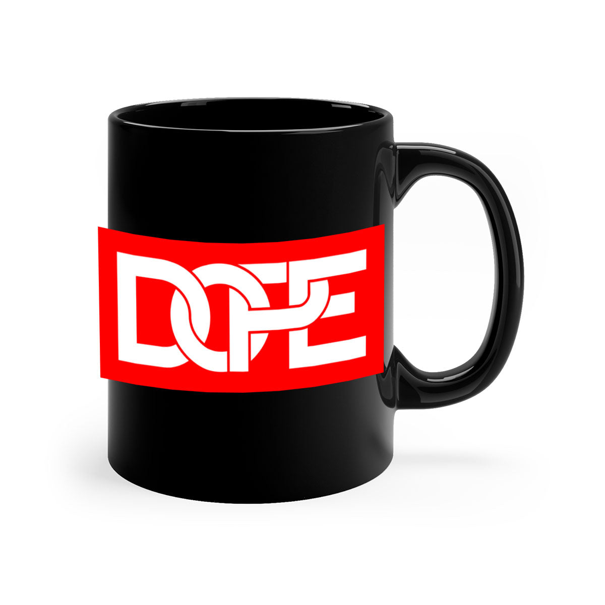 Dope 168# Mug featuring black words and phrases, available in multiple colors with a glossy finish.