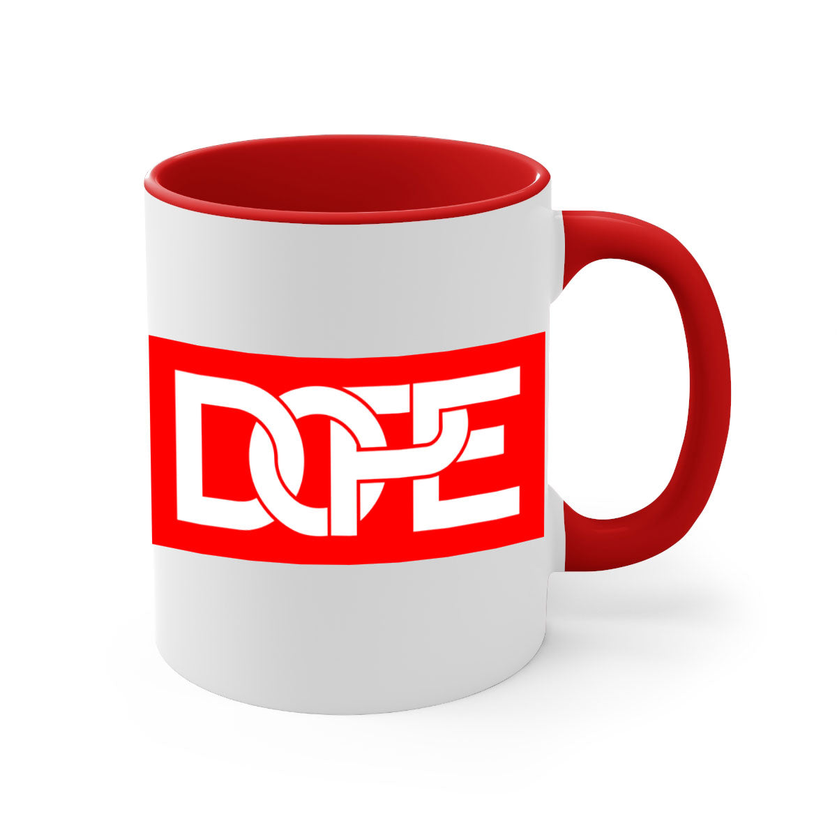 Dope 168# Mug featuring black words and phrases, available in multiple colors with a glossy finish.