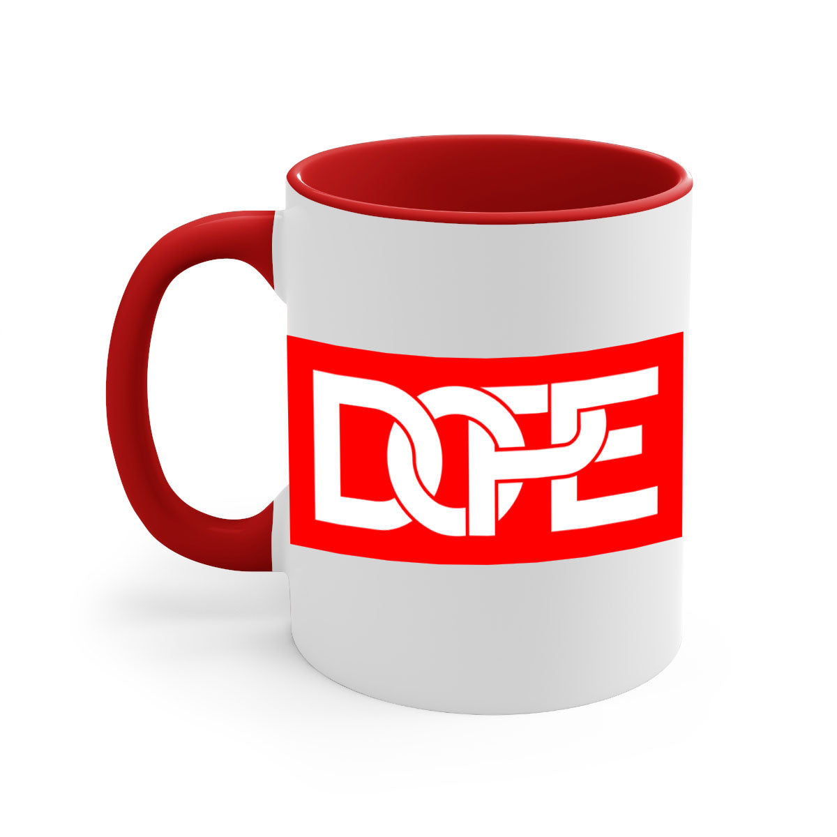 Dope 168# Mug featuring black words and phrases, available in multiple colors with a glossy finish.