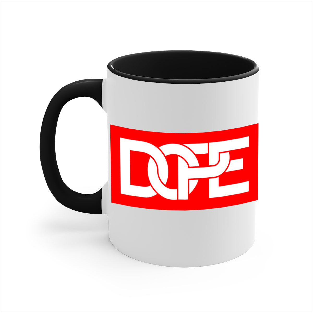 Dope 168# Mug featuring black words and phrases, available in multiple colors with a glossy finish.
