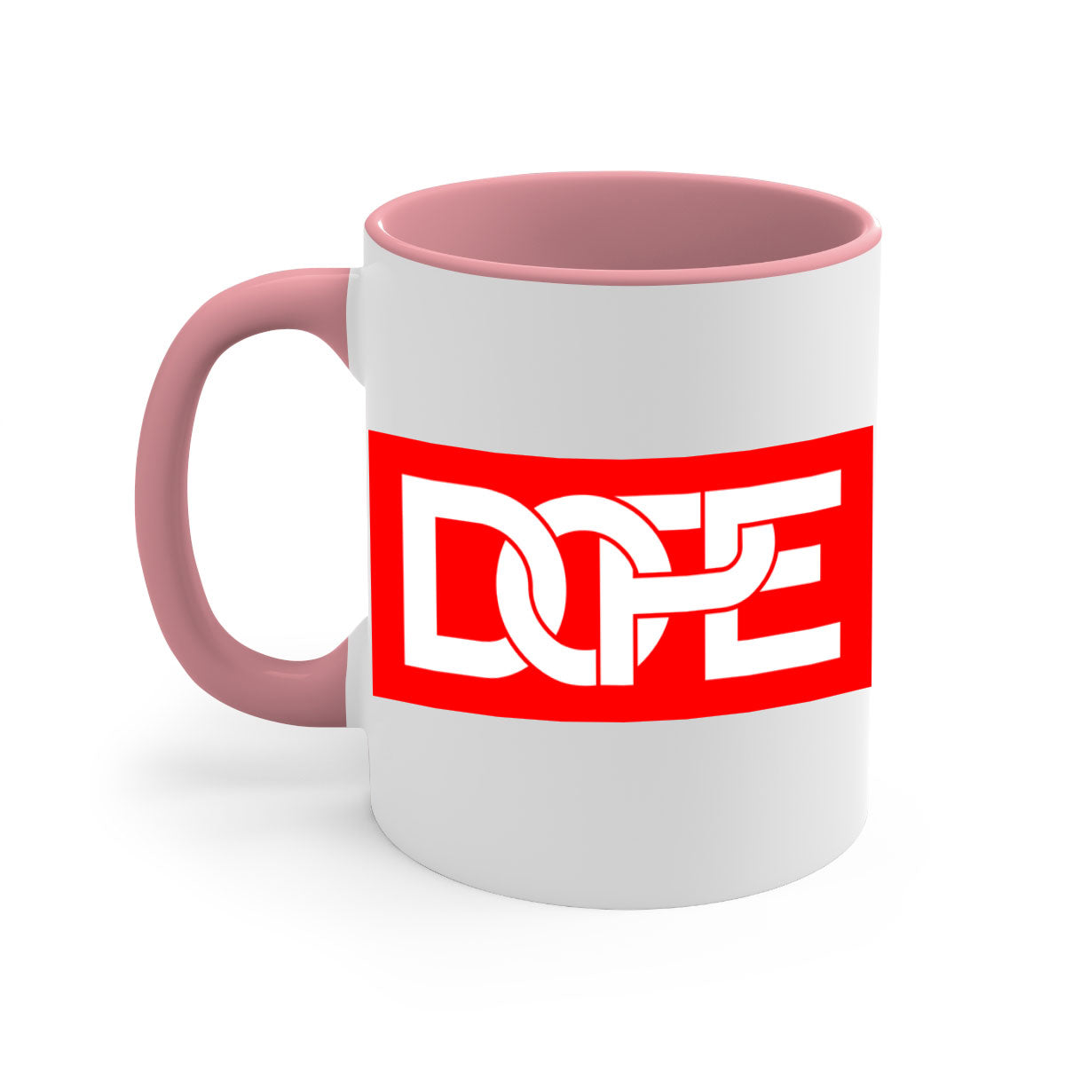 Dope 168# Mug featuring black words and phrases, available in multiple colors with a glossy finish.
