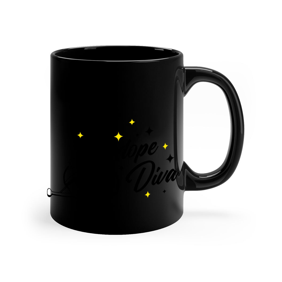 Dope Diva 4# Mug featuring a glossy finish and colorful handle, perfect for coffee and tea lovers.