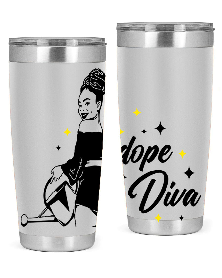Dope Diva 4# Tumbler in stainless steel with a stylish design, perfect for keeping drinks hot or cold.
