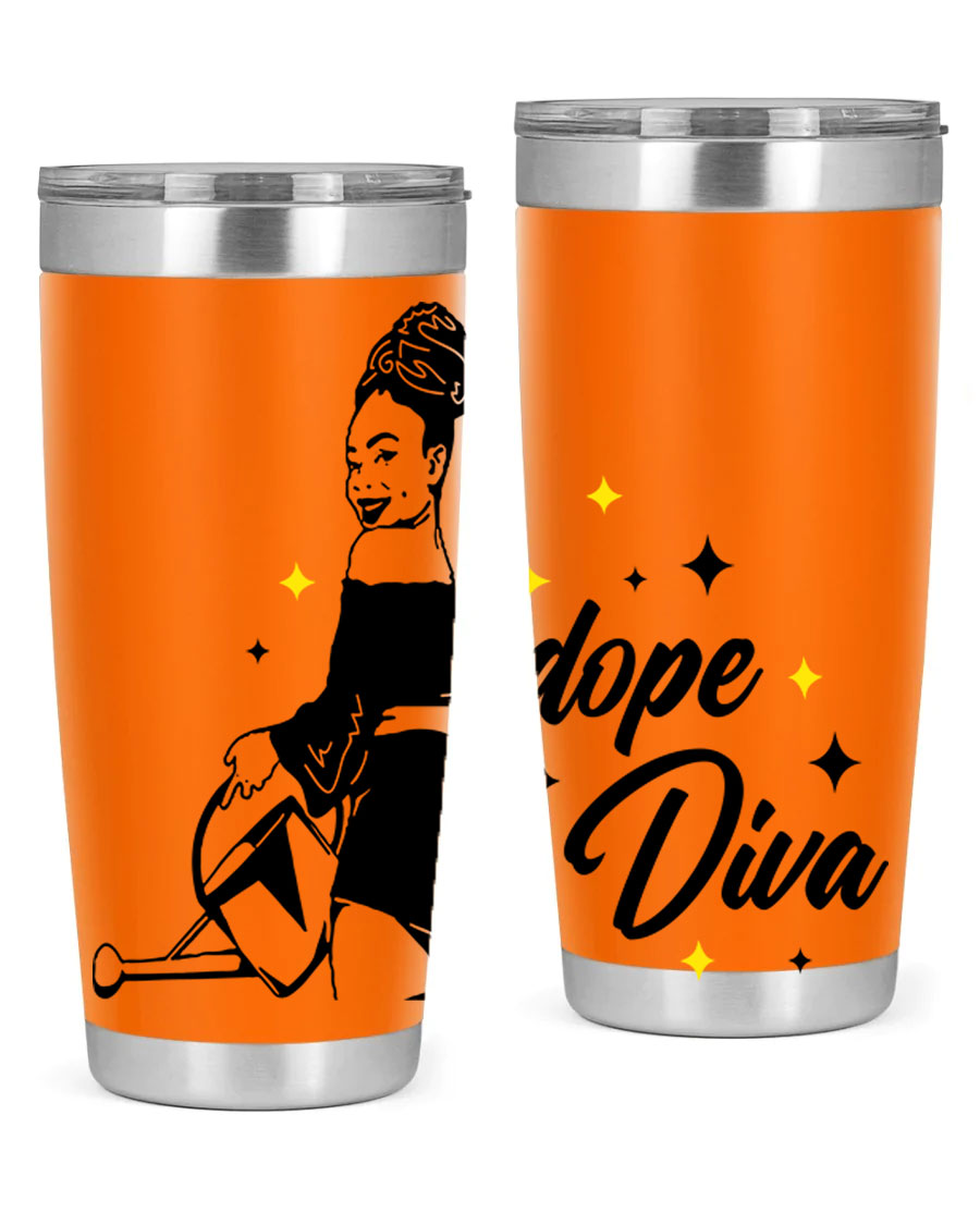 Dope Diva 4# Tumbler in stainless steel with a stylish design, perfect for keeping drinks hot or cold.
