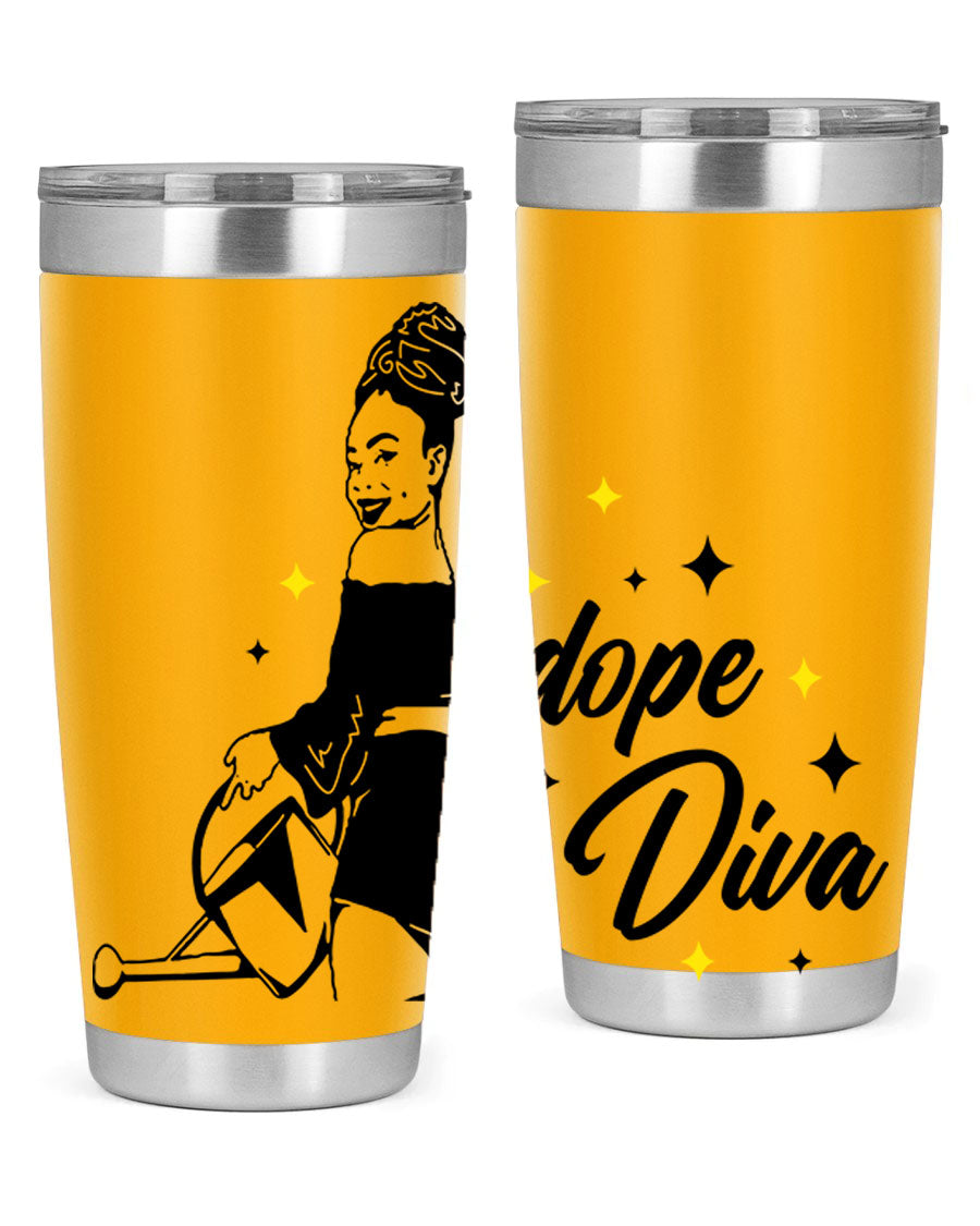 Dope Diva 4# Tumbler in stainless steel with a stylish design, perfect for keeping drinks hot or cold.
