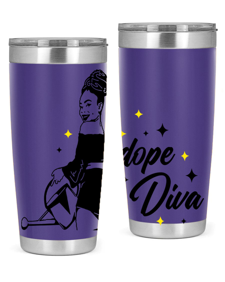 Dope Diva 4# Tumbler in stainless steel with a stylish design, perfect for keeping drinks hot or cold.