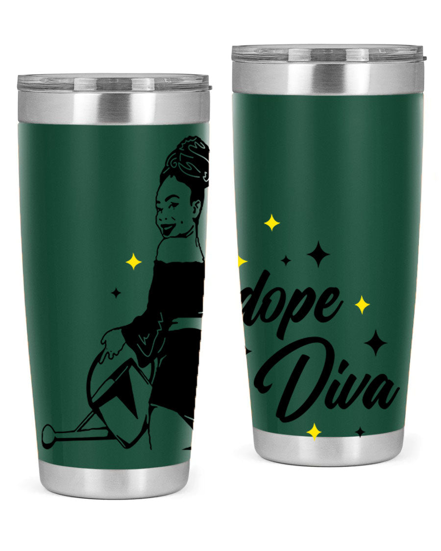 Dope Diva 4# Tumbler in stainless steel with a stylish design, perfect for keeping drinks hot or cold.