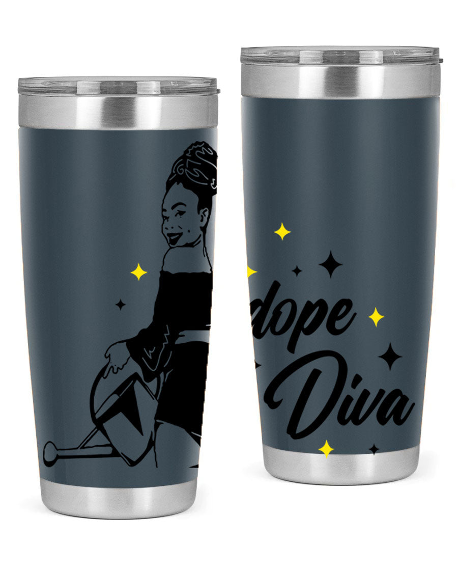 Dope Diva 4# Tumbler in stainless steel with a stylish design, perfect for keeping drinks hot or cold.