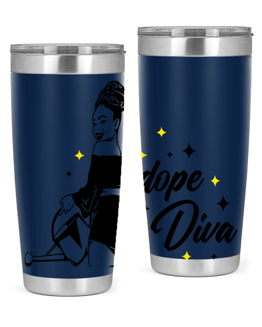 Dope Diva 4# Tumbler in stainless steel with a stylish design, perfect for keeping drinks hot or cold.