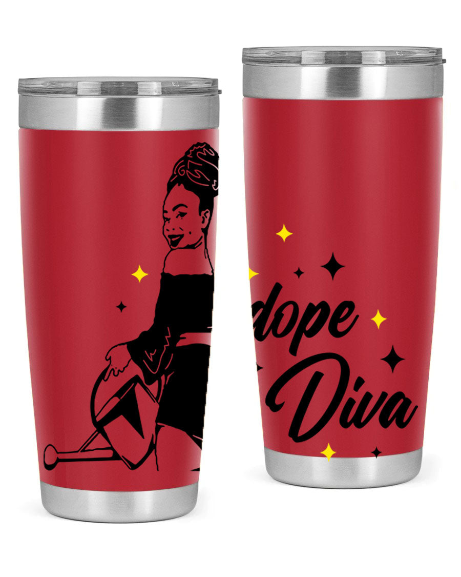 Dope Diva 4# Tumbler in stainless steel with a stylish design, perfect for keeping drinks hot or cold.