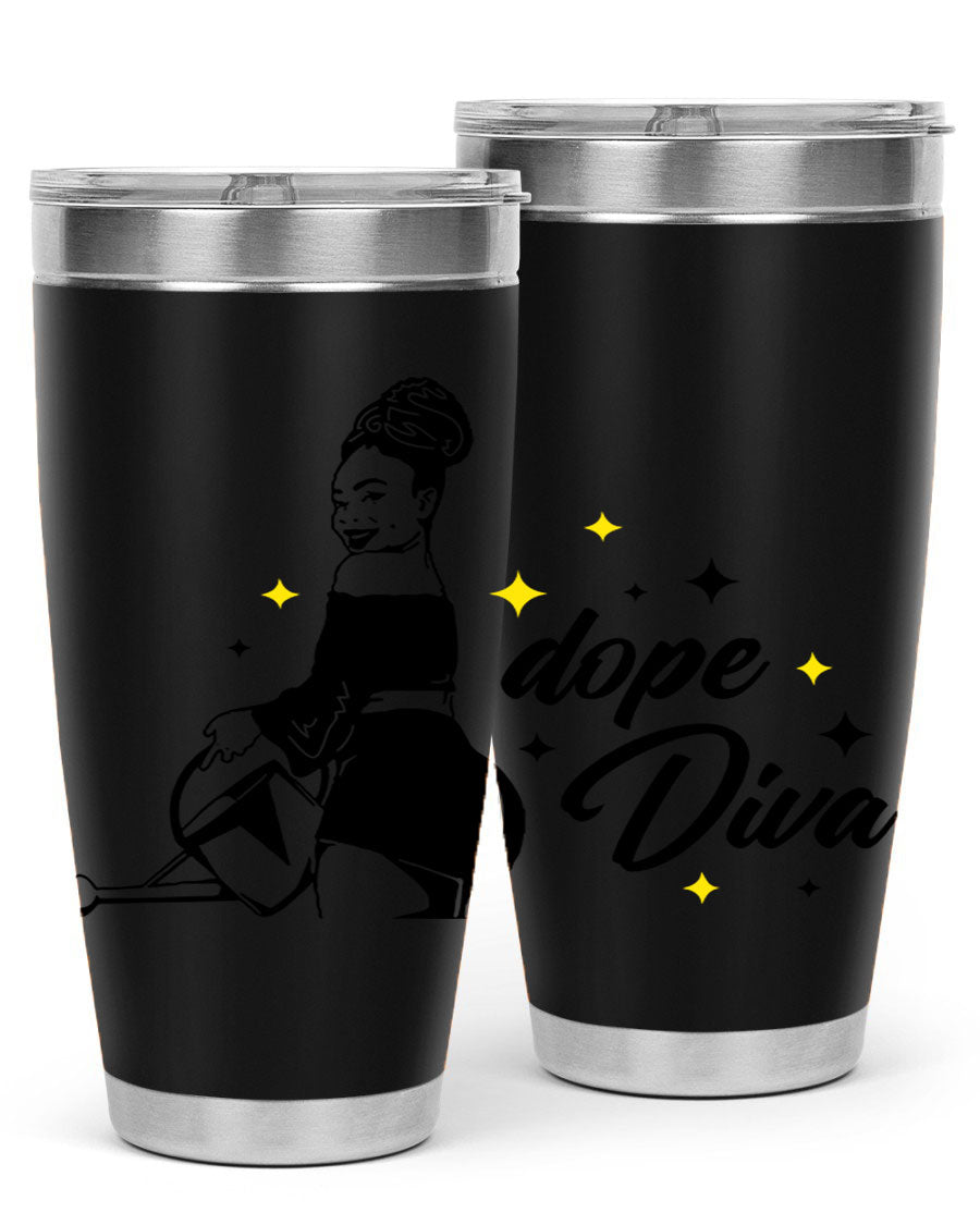 Dope Diva 4# Tumbler in stainless steel with a stylish design, perfect for keeping drinks hot or cold.