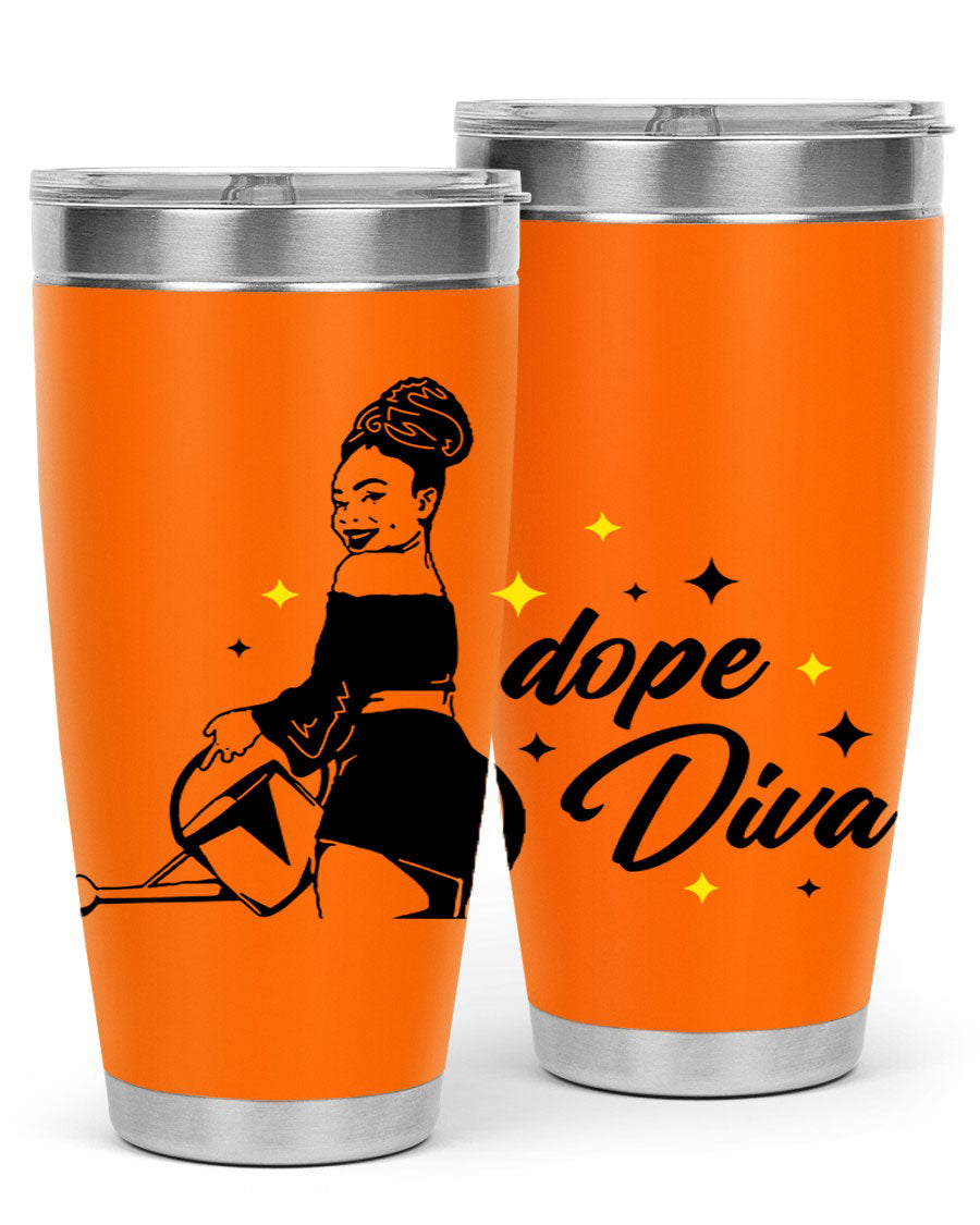 Dope Diva 4# Tumbler in stainless steel with a stylish design, perfect for keeping drinks hot or cold.