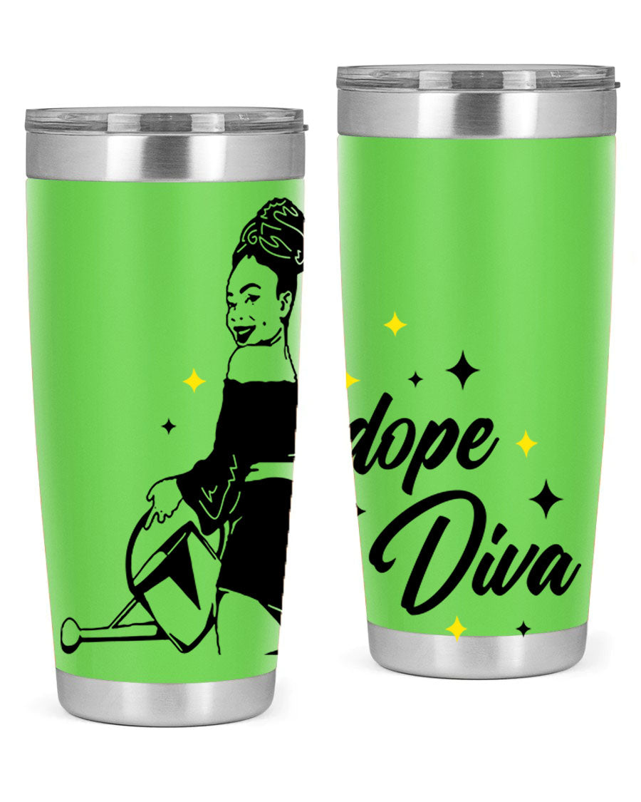Dope Diva 4# Tumbler in stainless steel with a stylish design, perfect for keeping drinks hot or cold.