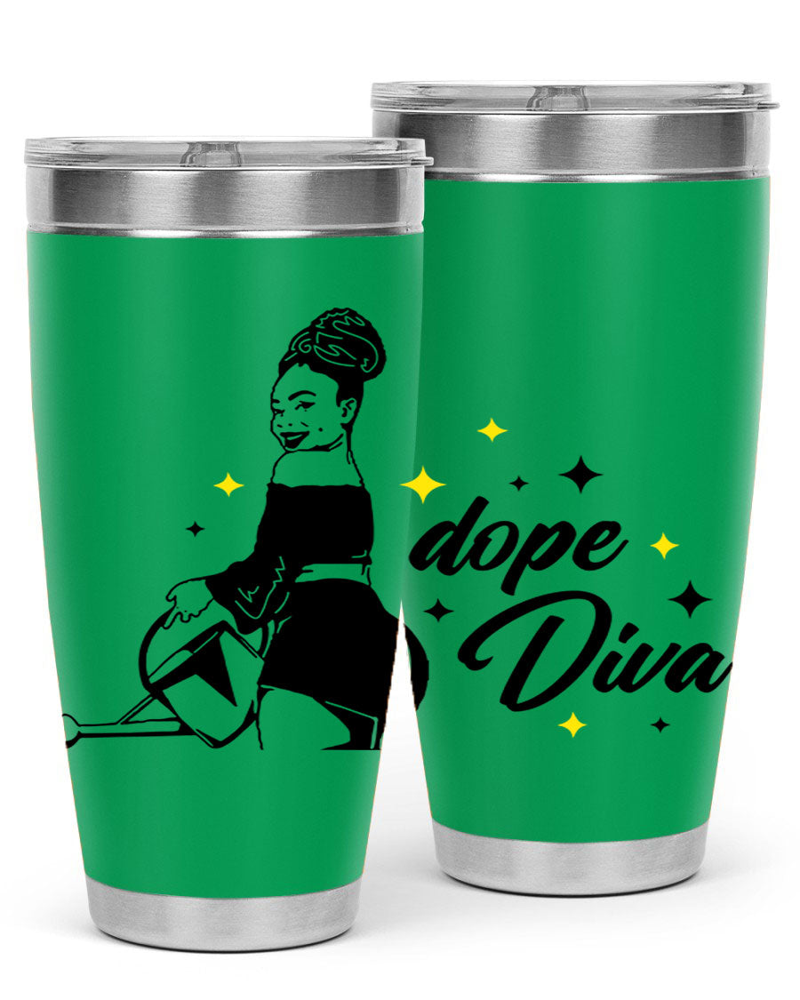 Dope Diva 4# Tumbler in stainless steel with a stylish design, perfect for keeping drinks hot or cold.